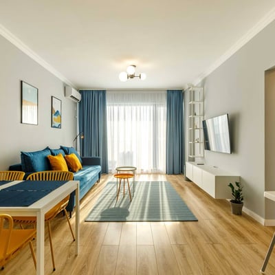 Rent of a modern furnished 2-room apartment, 58 m², Mamaia, Romania